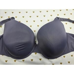 Victorias Secret Dark Blue T Shirt lightly lined Demi Balconette Bra 36DDD